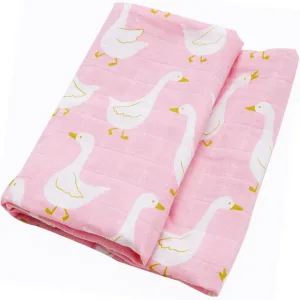 Couverture emmaillotage bébé Oie coton biologique nouveau-né bavoir foulard fichu jusqu'à 36 mois 4 saisons 60 x 60 cm