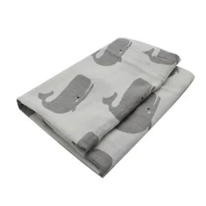 Couverture emmaillotage bébé Baleine coton biologique nouveau-né bavoir foulard fichu jusqu'à 36 mois 4 saisons 60 x 60 cm