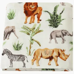 Couverture emmaillotage bébé Animaux sauvages coton biologique nouveau-né bavoir foulard fichu jusqu'à 36 mois 4 saisons 60 x 60 cm