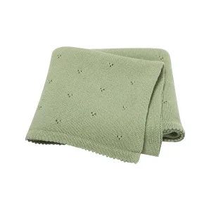 Couverture douce bébé vert 90 x 70 cm en coton doux sain respirant pour lit bebe et poussette