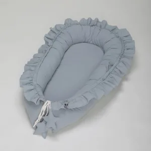 Nid de bébé en coton reducteur de lit bebe portable Bumper naissance à 36 mois 95 x 60 cm - couleur gris