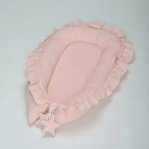Nid de bébé en coton reducteur de lit bebe portable Bumper naissance à 36 mois 95x60cm - couleur rose