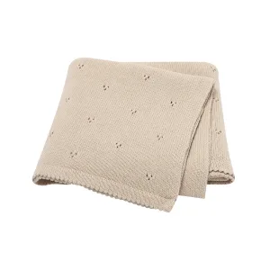 Couverture douce bébé beige 90 x 70 cm en coton doux sain respirant pour lit bebe et poussette