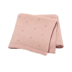 Couverture douce bébé rose 90 x 70 cm en coton doux sain respirant pour lit bebe et poussette