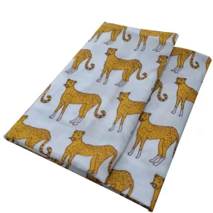 Couverture emmaillotage bébé Guépard coton biologique nouveau-né bavoir foulard fichu jusqu'à 36 mois 4 saisons 60 x 60 cm