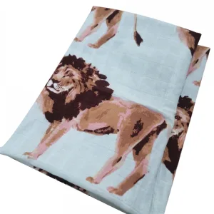 Couverture emmaillotage bébé Lion coton biologique nouveau-né bavoir foulard fichu jusqu'à 36 mois 4 saisons 60 x 60 cm