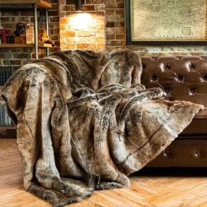 Couverture bébé de luxe en fausse fourrure pour le lit 127 x 152 cm, double épaisseur, douce et chaude